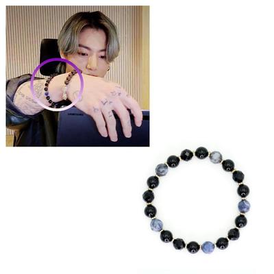 Jungkook Style Layered Gemstone Beaded Bracelet Protection Crystal Matching Couple Friendship Jewelry Set