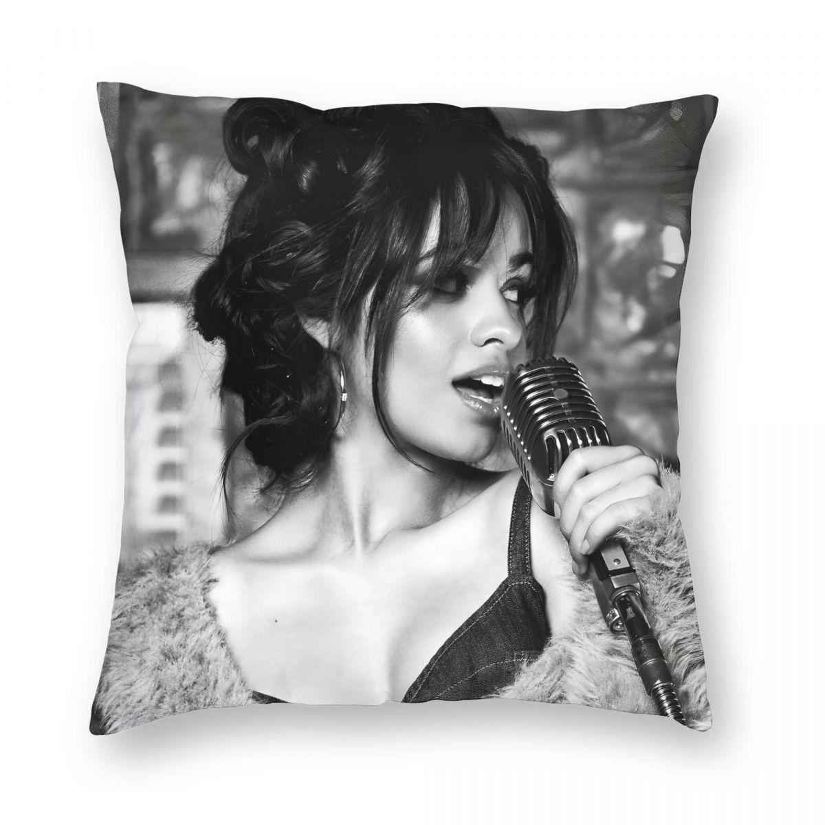 Наволочка Камила Кабелло Двусторонняя печать Полиэстер Чехол для подушки Подарочный чехол для подушки Автомобильный Оптовая продажа 45*45см 12x12Inch