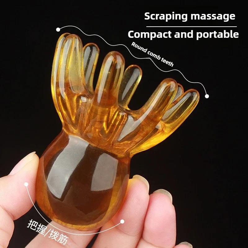 Resin Octopus Massage Comb Head Meridian Scraping Scalp Massage Brush Acupuncture SPA Gua Sha Massage Comb Fatigue Relief Massag