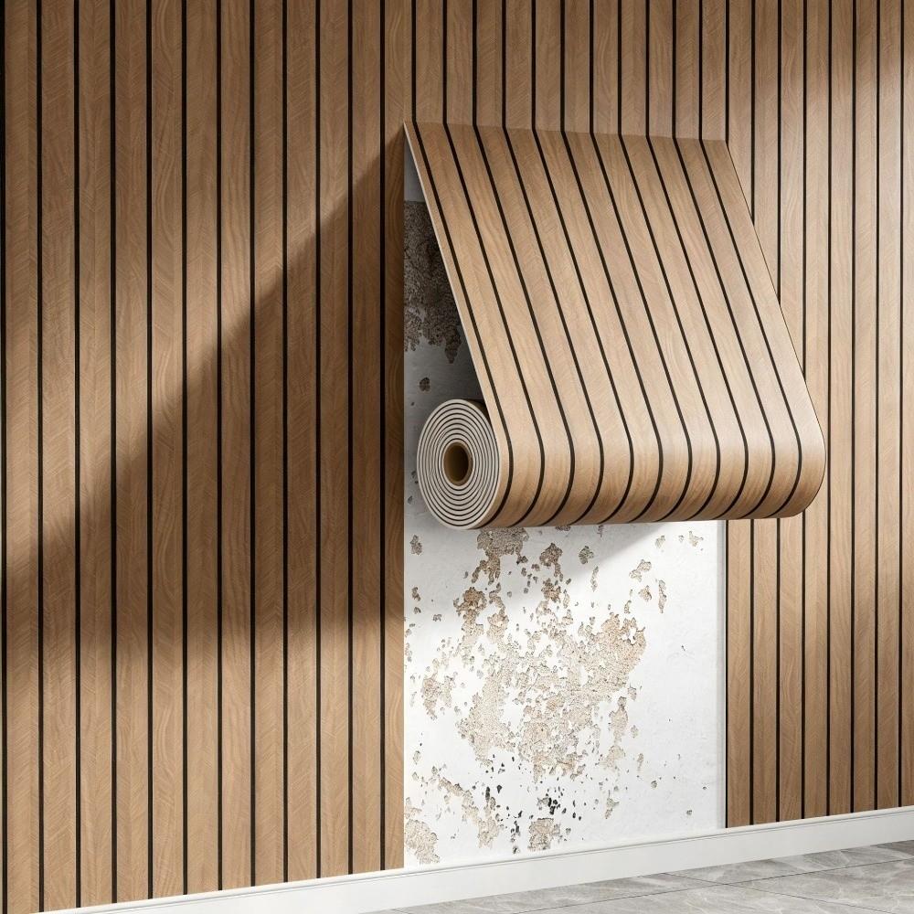 PVC Artificial Grille Wall Sticker Peel and Stick Wall Panel Stickers Living Room