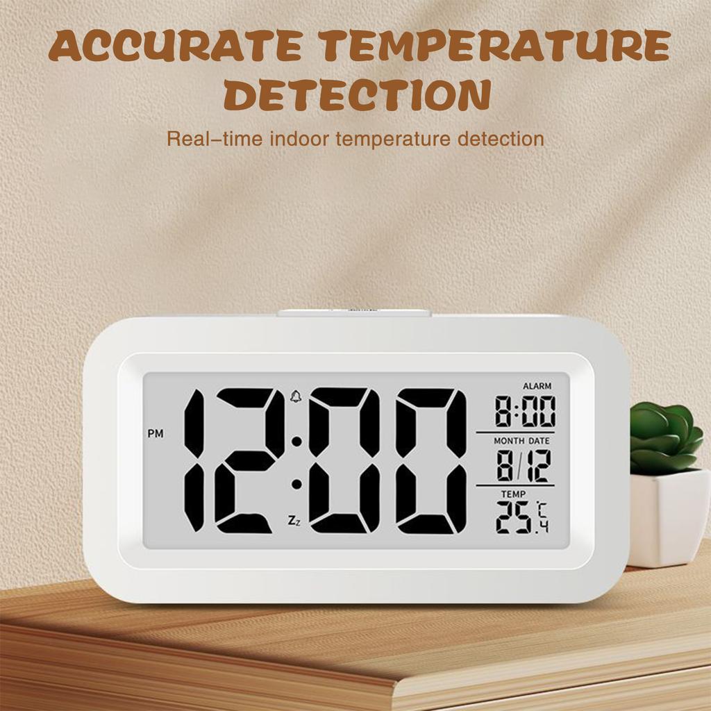 Mini Digital Alarm Clock Temperature Date Battery-powered Children's Creative 12/24h Mute Bedside Electronic Lcd Clock Gift