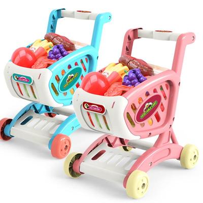 Kinderspielküche mit Obst- und Gemüseschneide- und Einkaufswagenspielzeug
