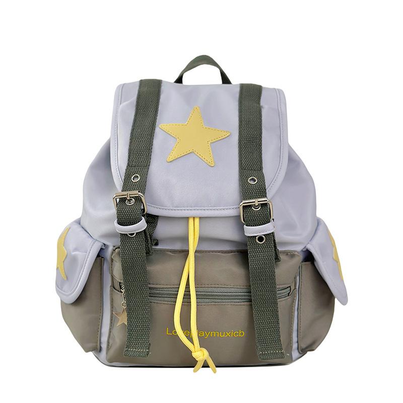 Modischer und frischer Rucksack im koreanischen Stil, vielseitiger Reiserucksack aus Nylon mit großem Fassungsvermögen, lässige Schultasche für Studentinnen