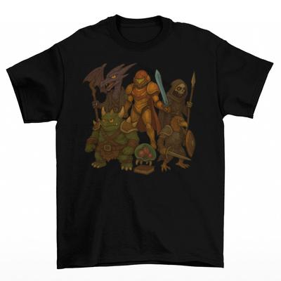 Metroid and Dragons T-Shirt Unisex Adult Funny Sizes Samus Zero Dnd Dungeons New