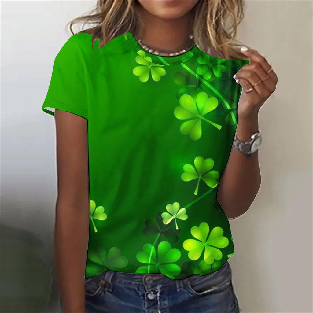 Women's T-shirt 3D Pattern Printed Casual Short Sleeved O-Neck Top Fashionable Street Women's Clothing