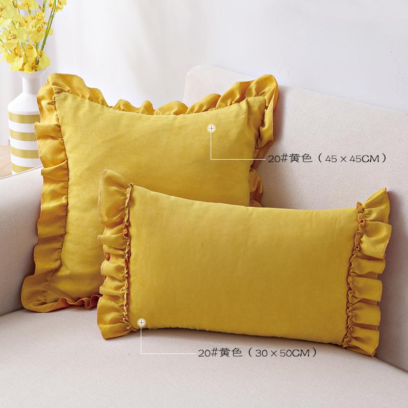 BUYNOW 1PC Suede Ruffle Skirt Small Fresh Pillowcase Pillowcase Sofa Pillowcase Bedside Cushion Cover Home Bedroom Decoration