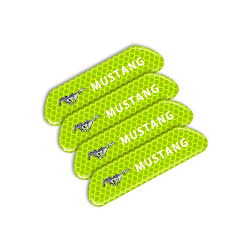 4 STÜCKE Auto Tür Sicherheitswarnung Reflektierende Markierung 3D Aufkleber Autozubehör Für Ford Mustang F10 Zapatillas Miniatur Gt Shelby 2005 2015 Frau 2012 Kuga
