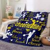 Cheerleading Spirit Eat Sleep Cheer Repeat Cozy Customizable Blanket Customize Text Durable Comfort For Sofa Couch Office Bed Picnics Allseason Use