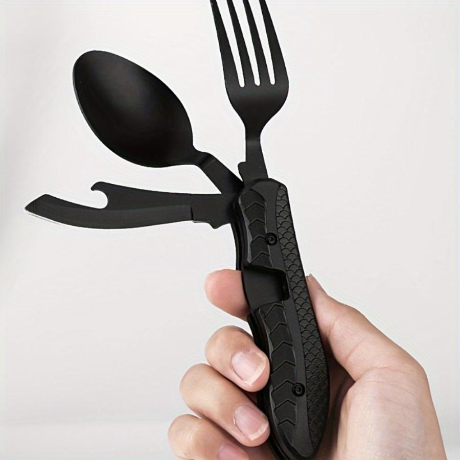 Posate Da Campeggio In Titanio 5 Pezzi MAXCOOK - Set Ultraleggero 4 In 1 Con Coltello, Forchetta, Cucchiaio E Bacchette - Portatile Con Scatola, Per Trekking, Picnic E Bushcraft