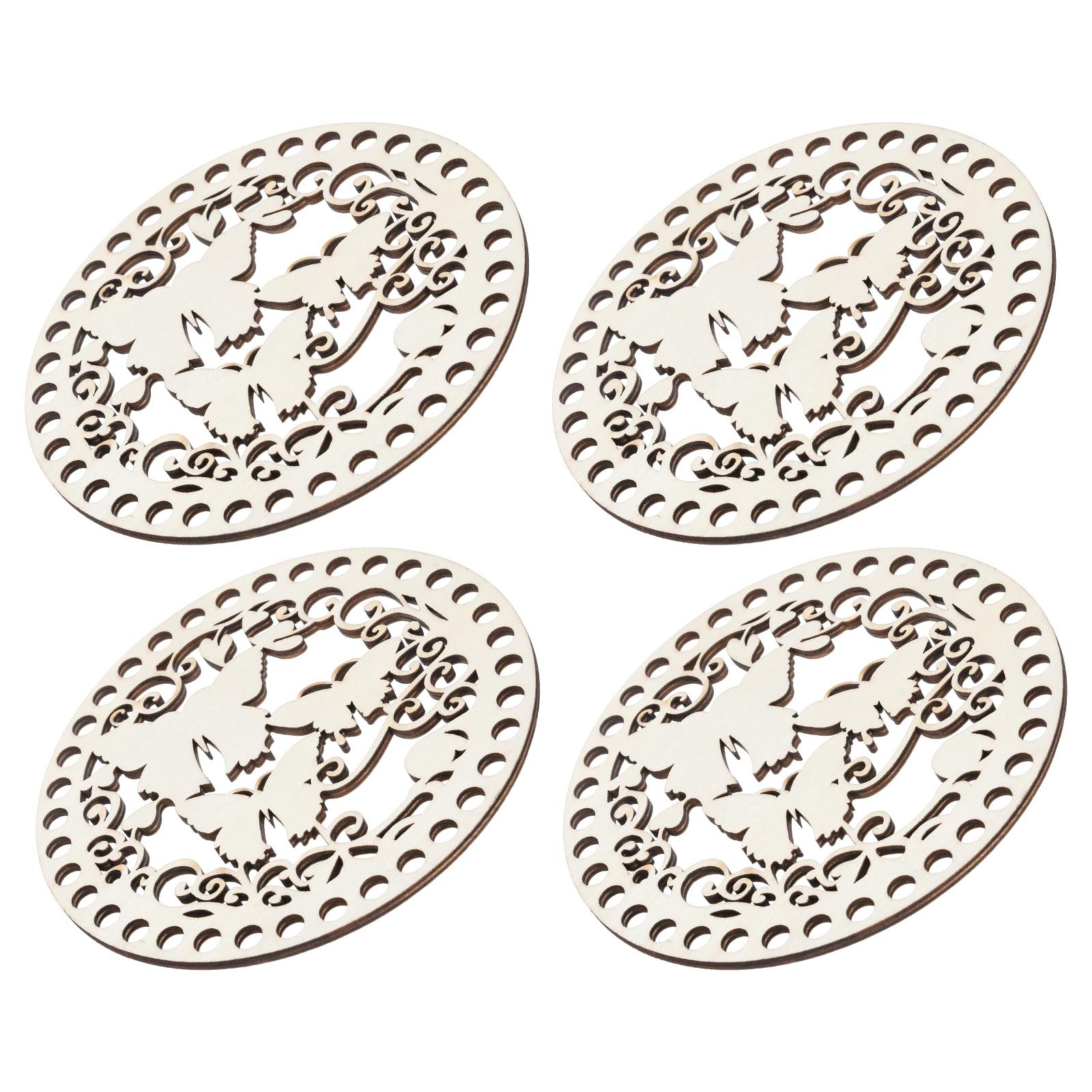 4 шт. Основа для вязаной корзины 5,5 Круглая Деревянная Основа для вязаных сумок Незаконченное дерево для DIY ремесла Корзина Вязаная сумка Основа для вязания