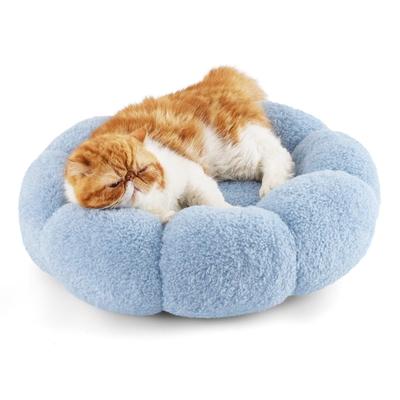 Lesure Dog Cat Pet Flower Pet Fully Easy To For Small Pet Green Bed, Bed, Winter, Fluffy, Warm, Washable, Anti-Slip, Shape, Cushion, Washable, Care,