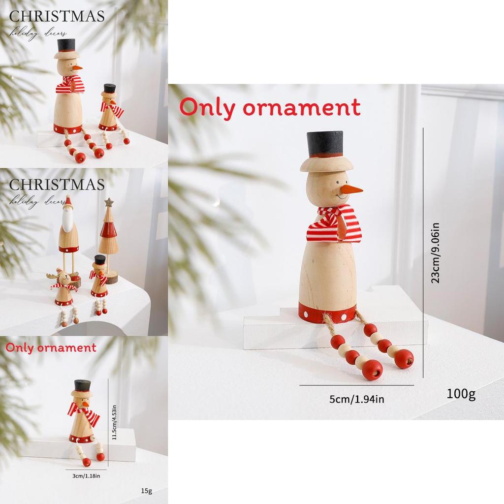Santa Claus Reindeer Snowman Wooden Tabletop Ornament For Holiday Scene Setting