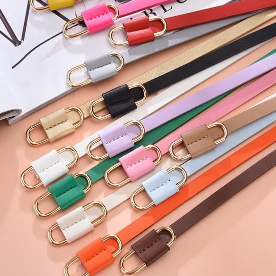 Simple Decorative Jeans Belt Adjustable Length Faux Leather Knotted Thin Waistband Jeans Suit Pants Belt