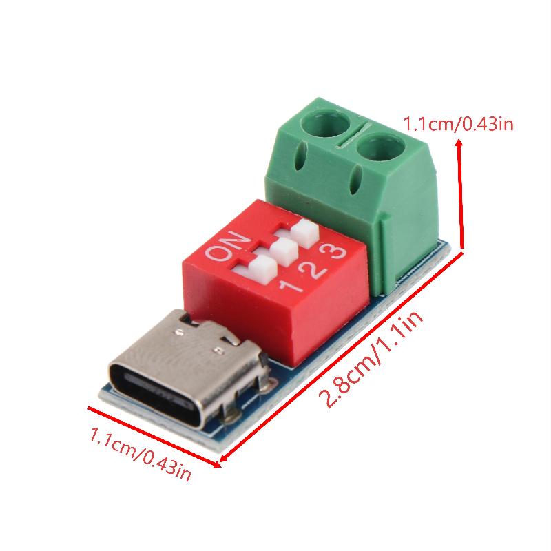 Pd Trigger Module Type-C 5V-20V Adjustable Decoy Dip Switch Test Modul For Electronics Diy Charger Testing Repair Detection