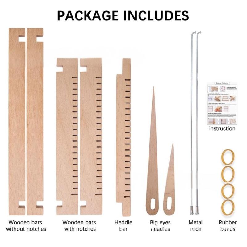 Wood Weaving Loomed Kits Handcraft Wooden Loomed Set Knitting Accessories Craft Supplies for Adults