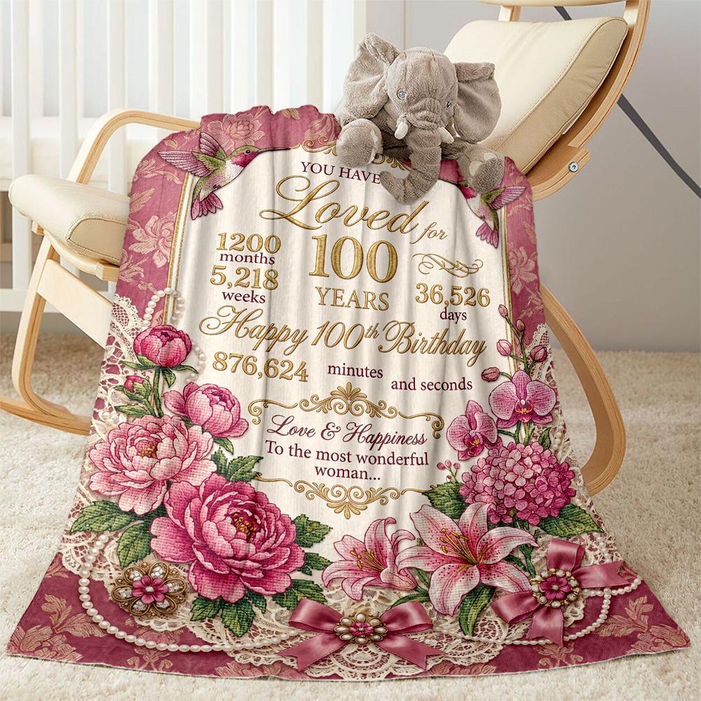 Celebrate Years Love Blanket Ultra-Soft Perfect for Chair Bedding Couch for All Seasons Digital Print Perfect Gift for Relatives and Friends