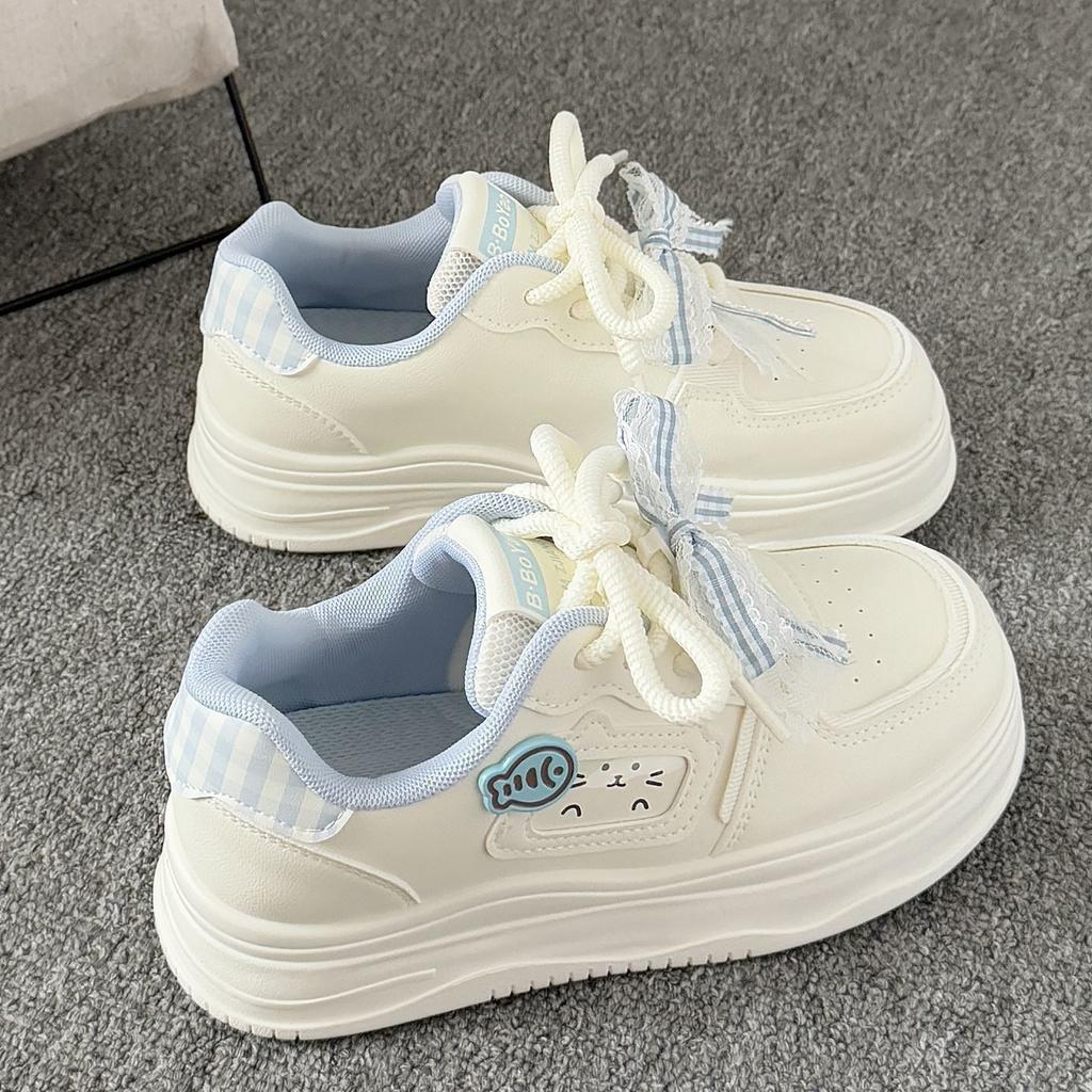 School Season Little White Shoes Women's New Cute Versatile Ins Junior High School Thick Baseplate Shoes Niche Non-collision Shoes