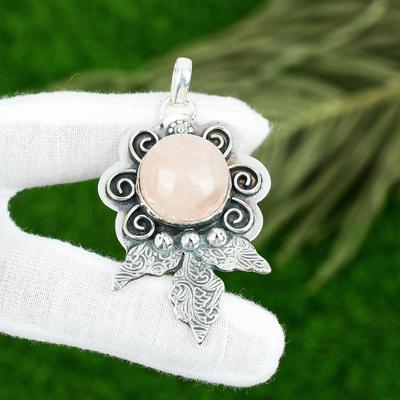 Schwestern Tag Angebot Rosenquarz Stein 925 Sterling Silber Geburtstagsanhänger Schmuck