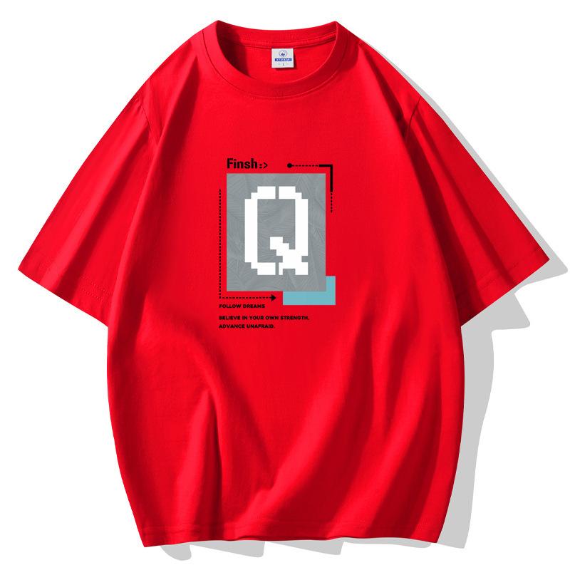 Q S-5XL Pure Cotton Men Short-sleeved T-shirt Summer Casual Tee Shirt