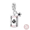 Argent S925 Chat Citrouille Carte à Jouer Ours de Diplôme Cheval de Mer 3mm Breloques Perles Design DIY Bijoux Fins