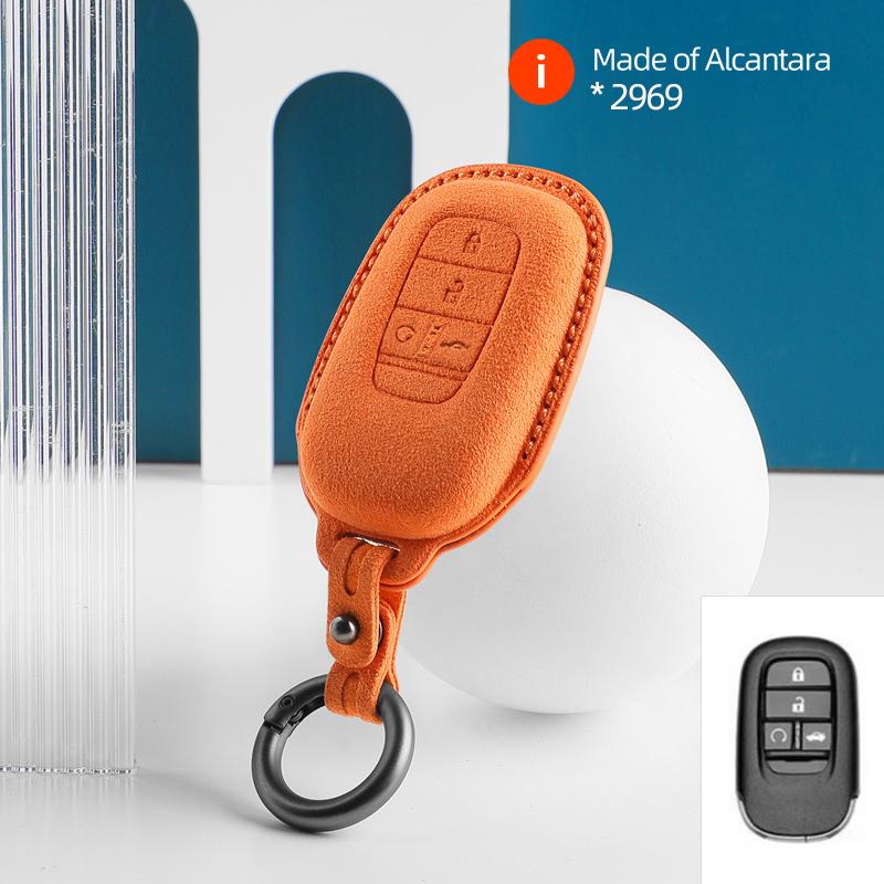 Car Key Case Cover Shell For Honda Vezel City Civic Jazz Brv Brv Hrv Remote Protector Suede Interior Accessories