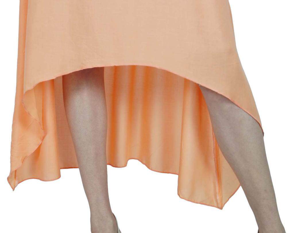 Bimba Women Summer Dress Mid Calf Length Embroidered Asymmetrical Dress