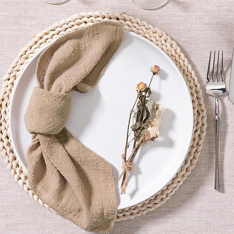 10pcs Handmade Gauze Napkins 30X30cm Cotton Cloth Napkins  Fabric Serviette Gauze Table Towels for Wedding Party Baby Shower Set