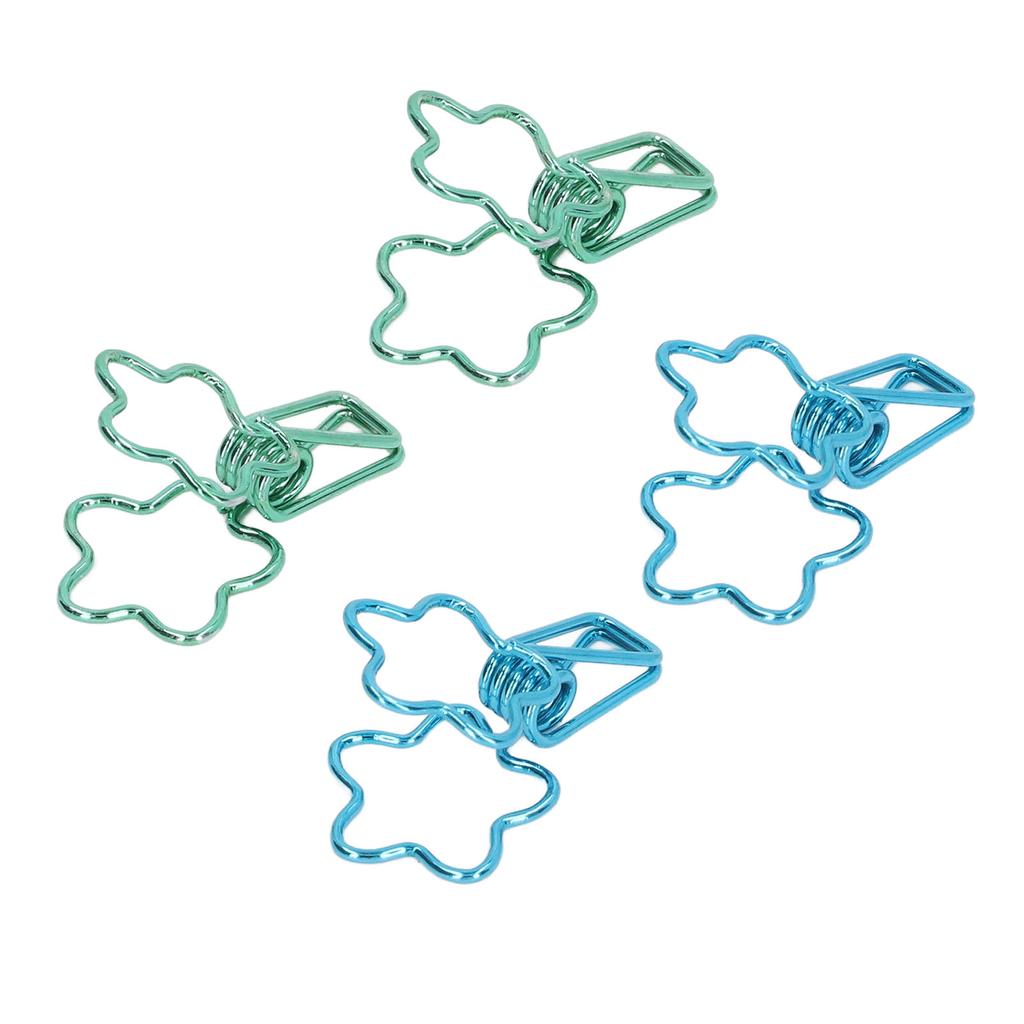 100 Pcs  Clips Hollow Cute Flower Shape Sturdy Metal Small  Clips for Office Documents A