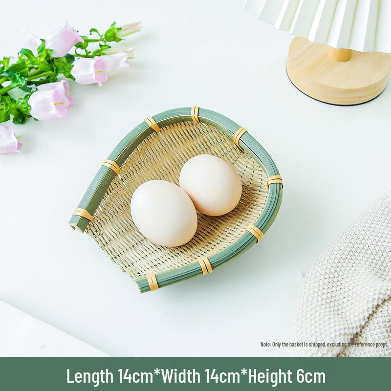 Bamboo Woven Kitchen Basket Set: Winnowing Basket, Fruit Basket, Snack Plate, Steamed Bun Mold, Sieve, Vegetable Washing Basket.