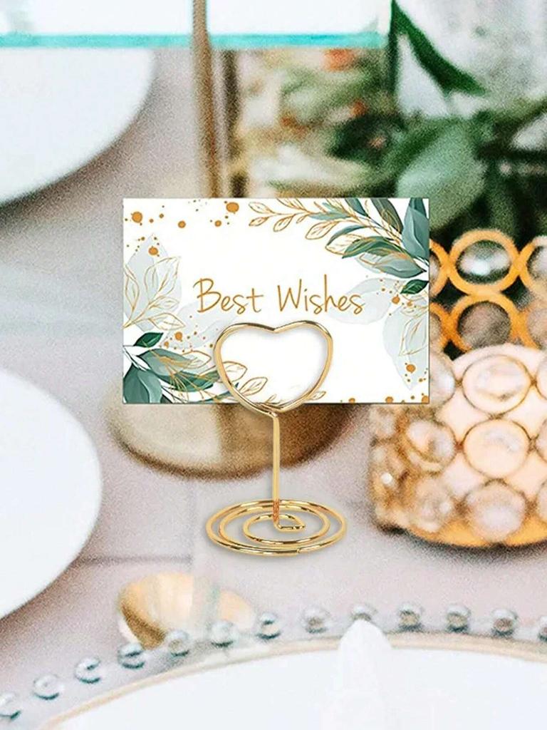10-50pcs Mini Place Card Holder Wedding Table Number Holders Table Card Holders Party Heart Shaped Table Sign Photo Holder