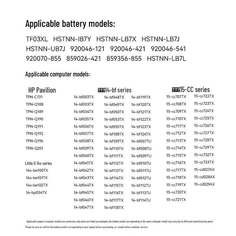 Green Giant 4600mAh Replacement Battery for HP TPN-C131 TF03XL Series Laptops