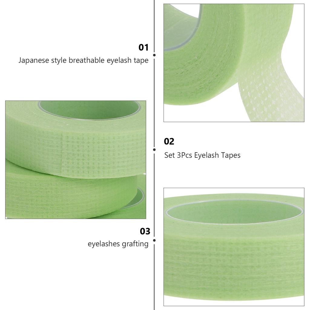 3Pcs Breathable Non-Woven Eyelash Isolation Tape for Lash Extension DIY Professional Salon Use Comfortable Skin-Friendly