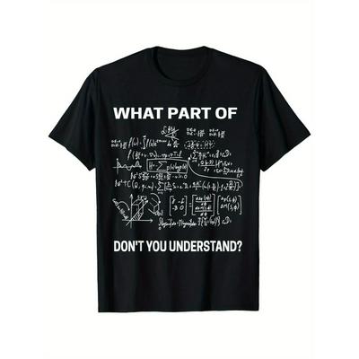 Tallas Europeas Camiseta Divertida de Matemáticas y Geometría para Hombre - "¿Qué Parte de No Entiendes?" Camiseta de Manga Corta Estilo Retro