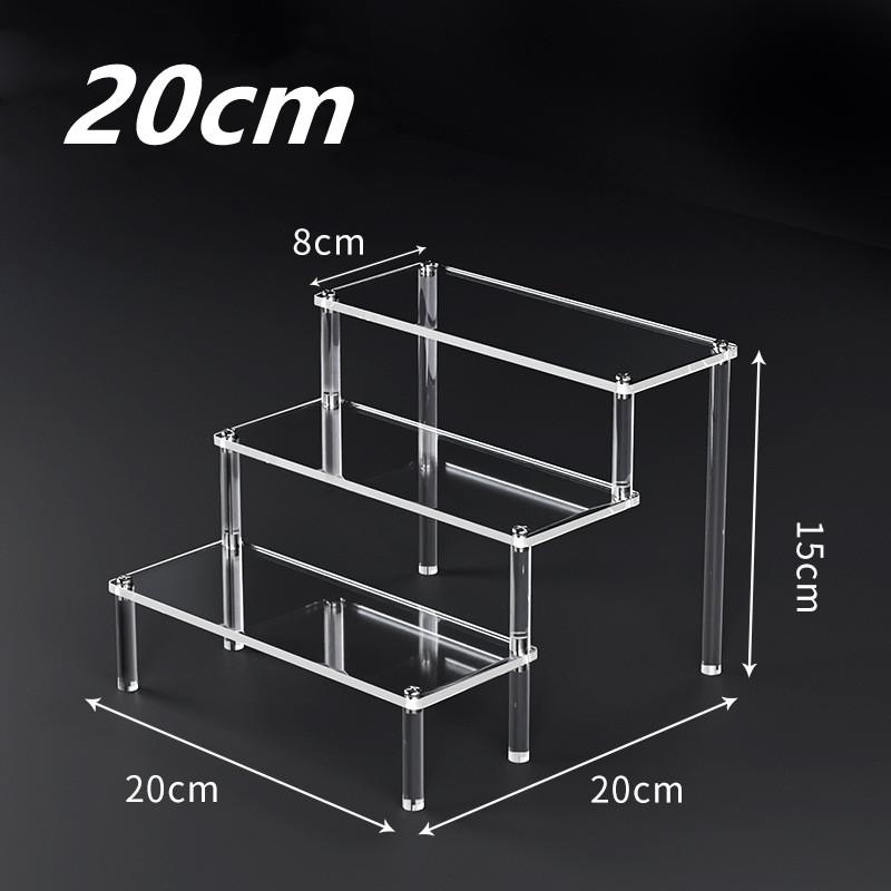 

1 комплект прозрачного акрилового органайзера для парфюмерной витрины, 3-х ярусные подставки для кексов для еды, настольное использование, фигурки 20cm/7.87in