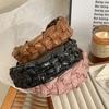 PROLY New Fashion Hairband For Women Wide Side PU Leather Headband Handmade Braided Turban Girls Vintage Hair Accessories
