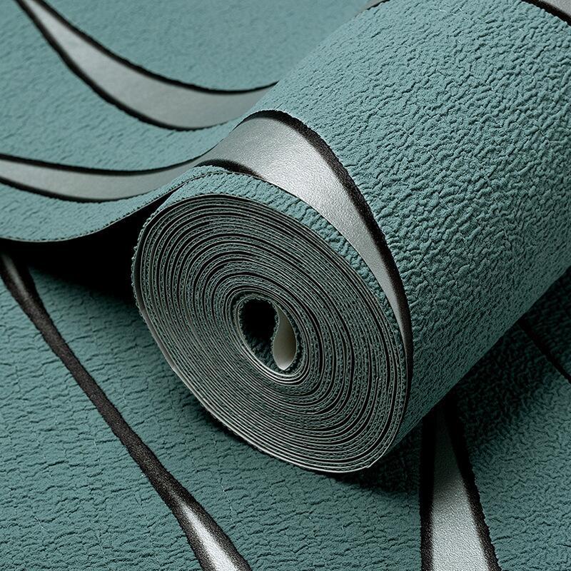 Modern 3D Water Wave Pattern Non-woven Suede Wallpaper for TV Background