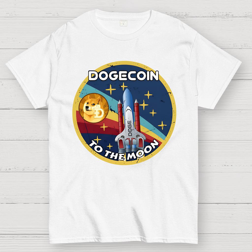 Dogecoin To The Moon DOGE Cotton Summer Casual Cool Loose T-Shirt