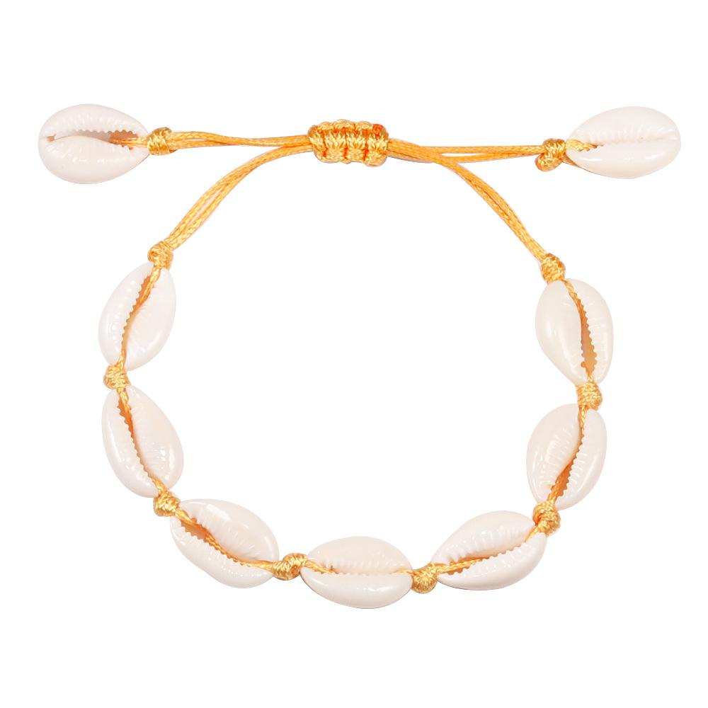 Personalized Adjustable Woven Bracelet with Geometric White Shell Pendant for Men and Women