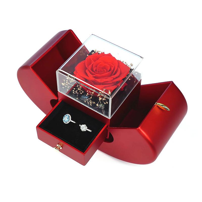 Christmas Qixi Festival 520 Lover's Mother's Day Apple Immortal Flower Gift Box Rose Apple Gift Box Jewelry