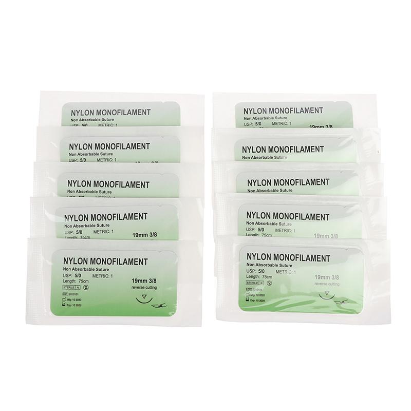 12PCS 2.0/3.0/4.0/5.0 Needle Suture Nlon Medical Thread Sterile Surgical Practice 3