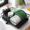 Kitsure Dish Drainer - Space-Saving Dish Drainer with Cutlery Box, Dish Drying Rack, 30.5cm Deep X 39.6cm Wide, Black
