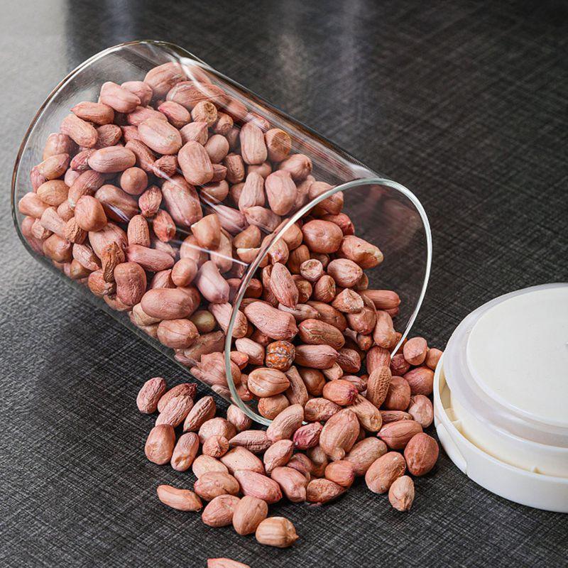 Coffee Bean Storage Can Transparent Glass Sealed Jar Home Nut Container Bottle