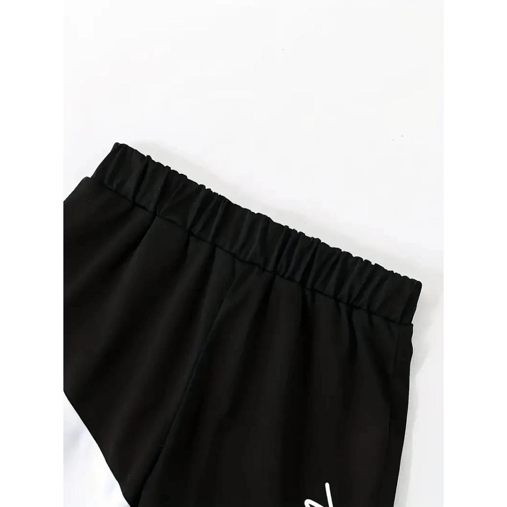 Two Piece Set Boys Short Sleeve Suit Vitality Tricolor Patch Color Designed for Active Boys