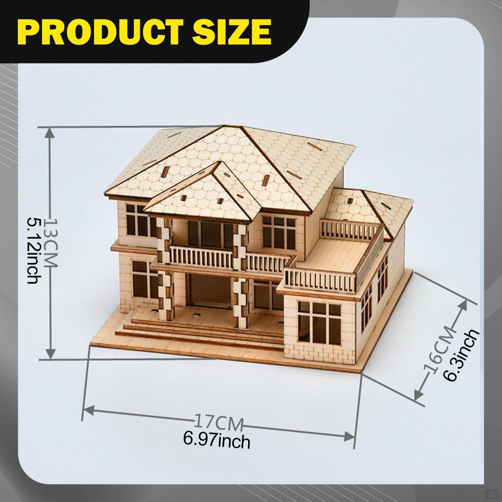 Madera 3D, Construcción Hecha a Mano, Escena Arquitectónica, Regalo de Cumpleaños, Decoración de Escritorio