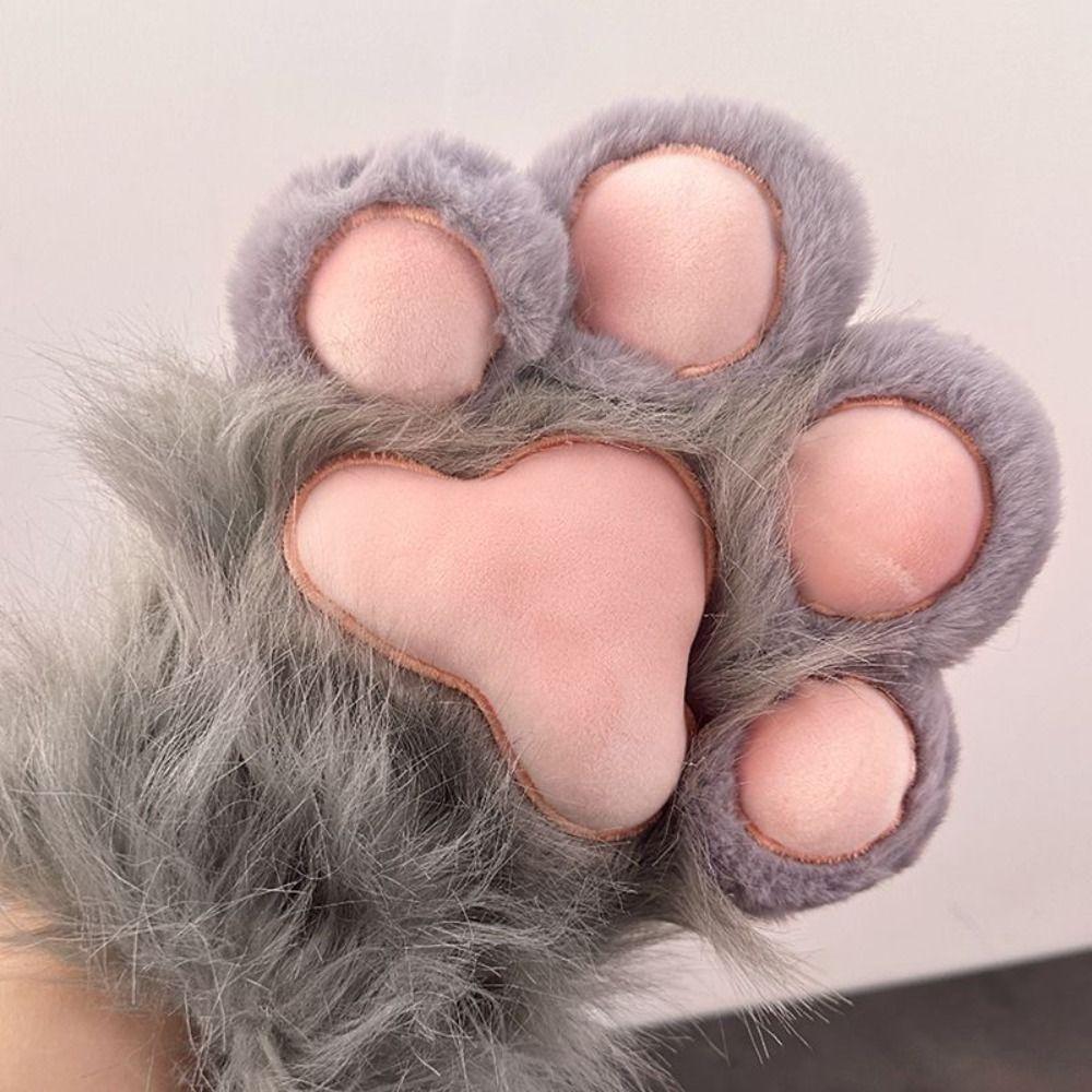 Fursuit Kigurumi Plush Cat Paw Gloves Cartoon Cosplay Props Cute Cat Claw Mittens  Club