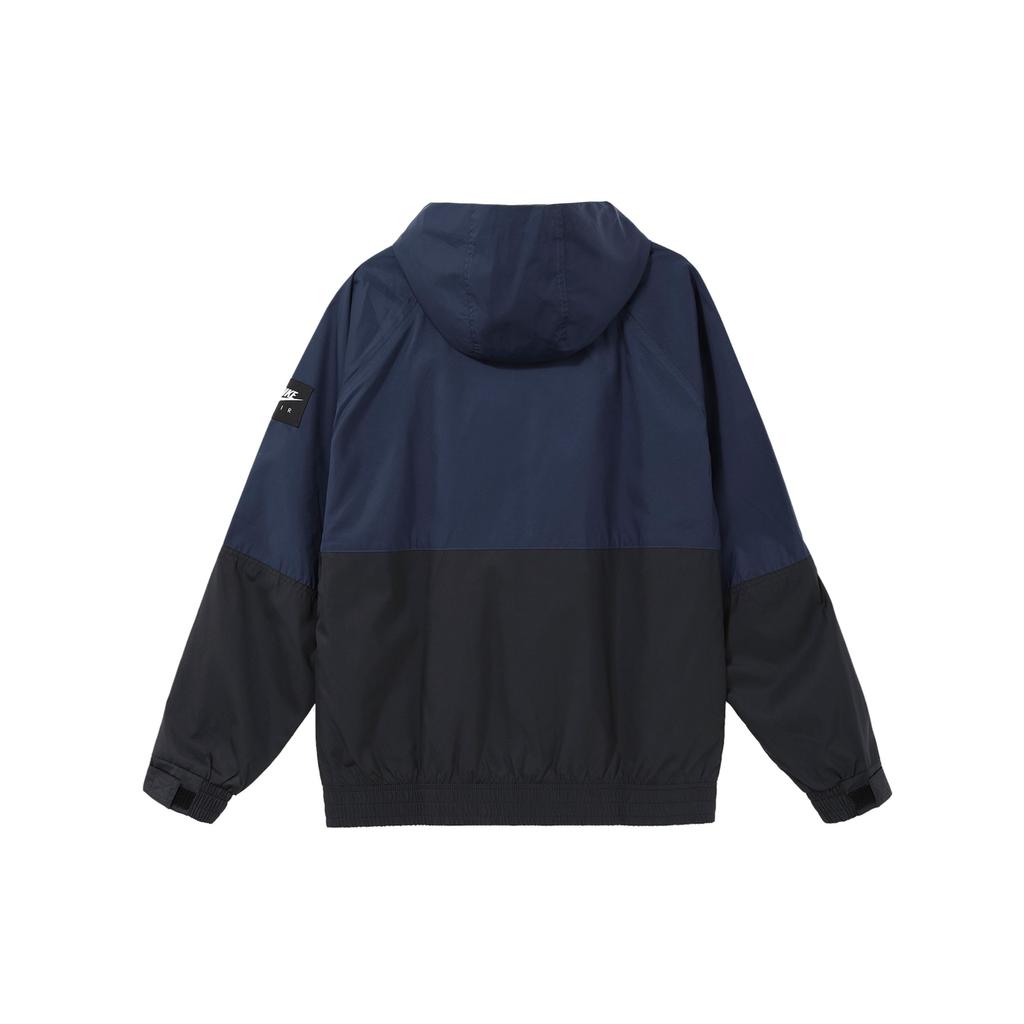 Nike Air Spliced Contrast Print Hooded Sports Jacket Men Outerwear Navy-Blue DA0272-410