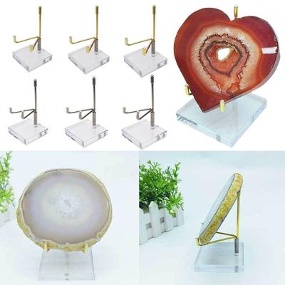 Metal Mineral Display Stand With Acrylic Base For Crystal Ball Base Stone Shelf