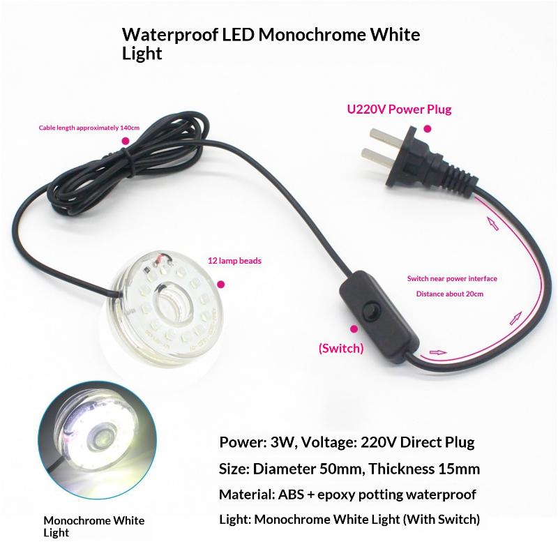 1Pcs Dc Waterproof Round Lamp Usb Led Illumination Colorful Light With Hole For Fish Tank Pool Garden Aquarium Decor Lighting