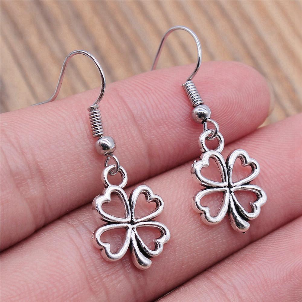 Drop & Dangle Earring Plant Four-Leaf Clover Cactus Vintage Jewelry SuppliesEarring Size 18x19mm QE021