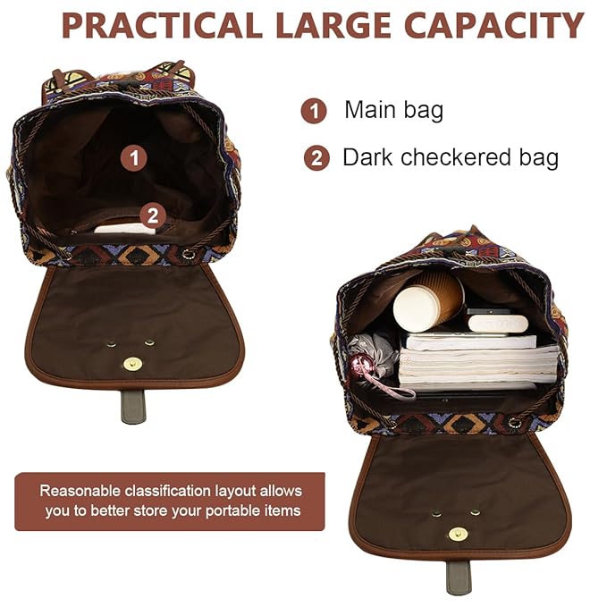 Batoh pro dívky a ženy Batohy s žakárovým potiskem pro ženy